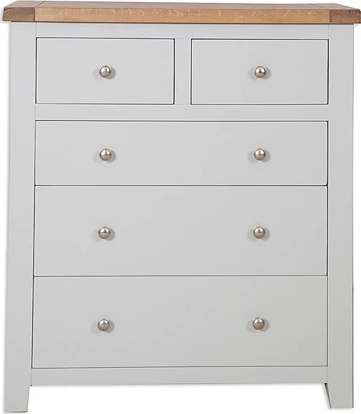 Canberra Painted 2 over 3 Chest of Drawers - Grey