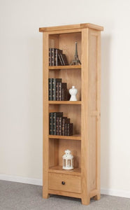Devonshire Oak 1 Drawer Tall Narrow Bookcase