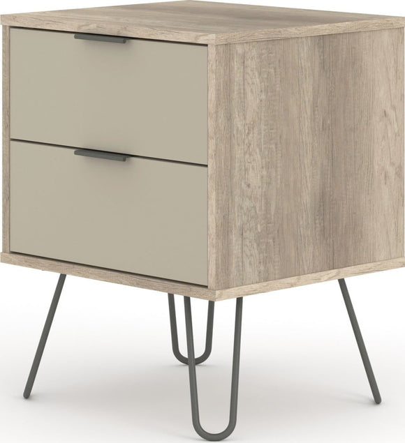 Augusta Driftwood 2 drawer bedside cabinet