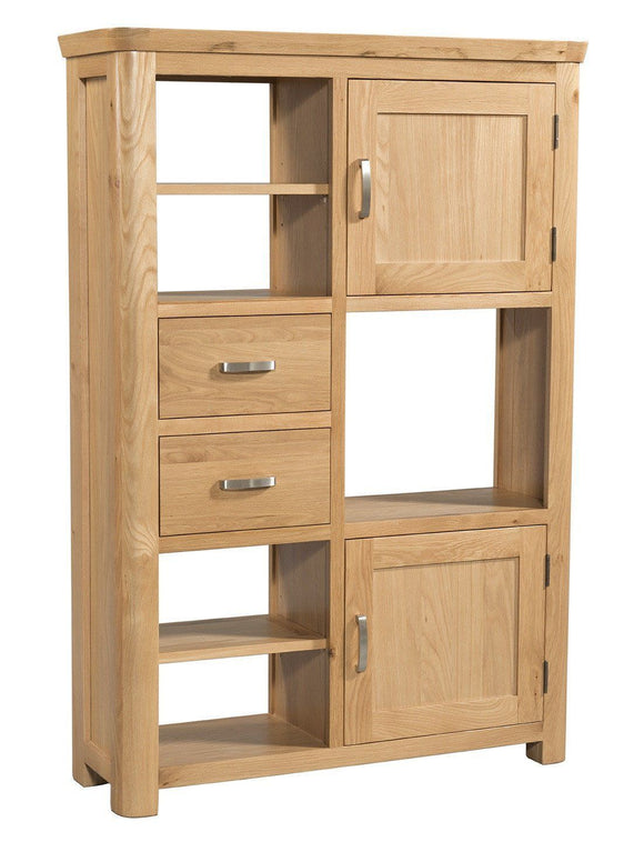 Crescent Oak Tall Display Unit - Oak