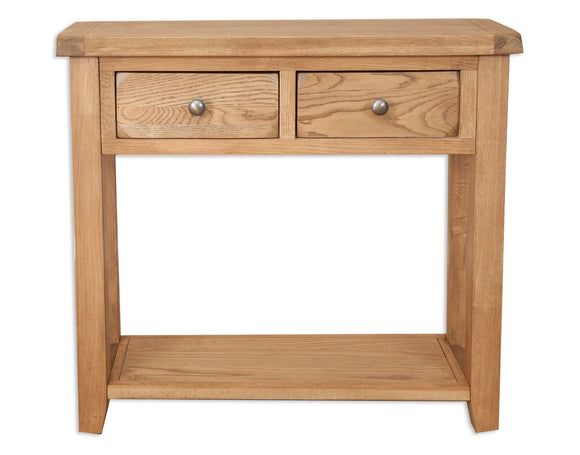 Canberra Oak Console Table - Rustic Finish