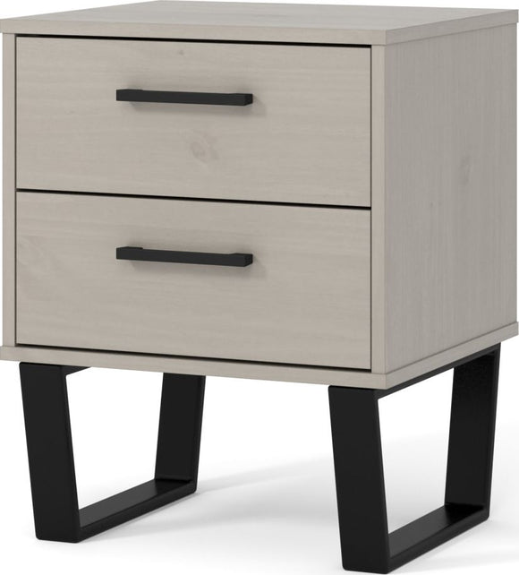 Texas 2 drawer bedside cabinet - Grey
