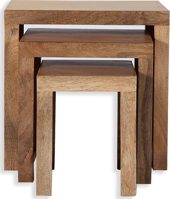 Cube Petite Nest of Tables Mango Pine Oak Warehouse