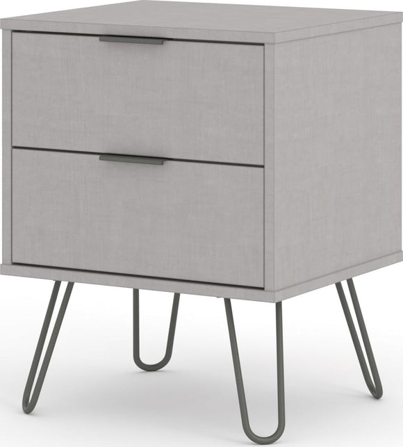 Augusta Grey 2 drawer bedside cabinet