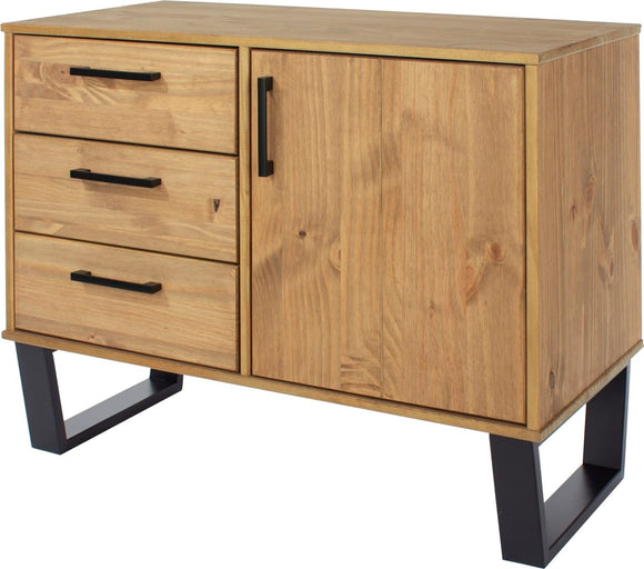 Texas small sideboard with 1 door, 3 drawers - Pine