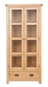 Canberra Oak Display Cabinet - Natural Finish