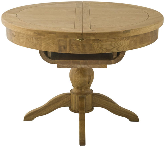 Oregon Oak Grand Round Butterfly Extending Dining Table - Oak