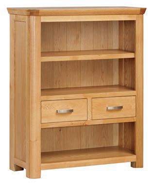 Crescent Oak Low Bookcase - Oak