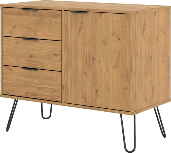Augusta Pine small sideboard with 1 door, 3 drawers