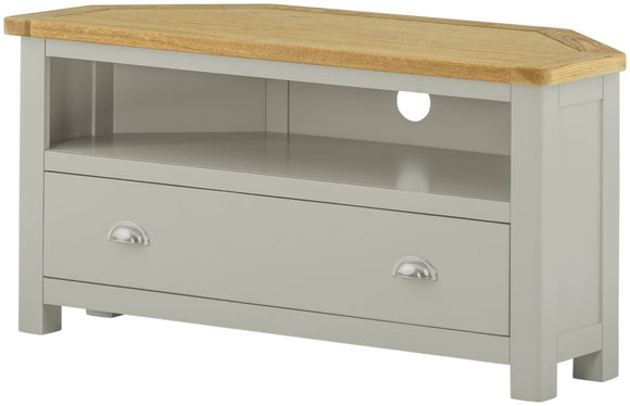 Oregon Oak Corner TV Cabinet - Stone