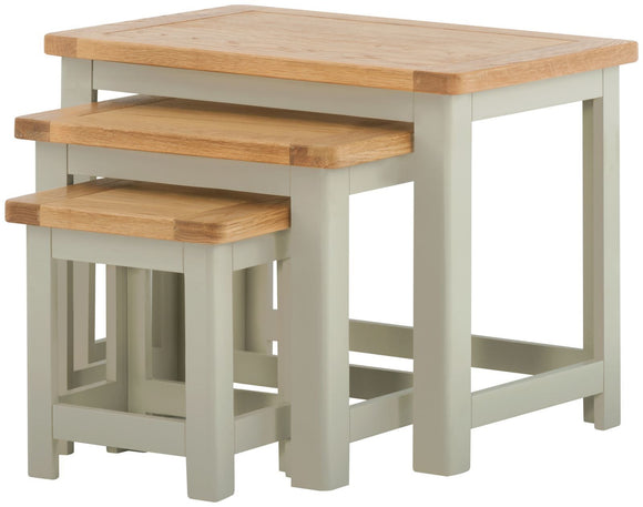 Oregon Oak Nest of Tables - Stone