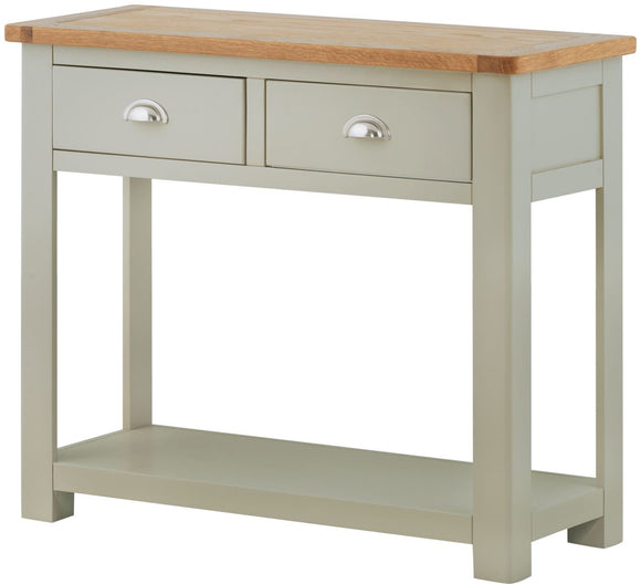 Oregon Oak 2 Drawer Console Table - Stone