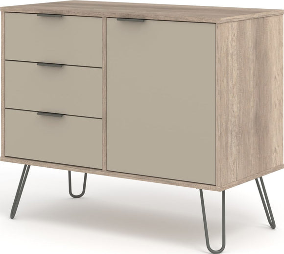 Augusta Driftwood small sideboard with 1 doors, 3 drawers