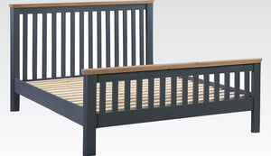 Crescent Oak Double Bed Frame - Midnight Blue