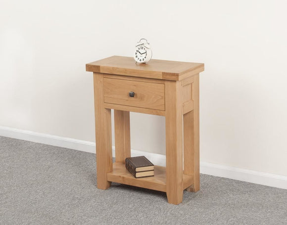 Devonshire Oak Small 1 Drawer Console Table