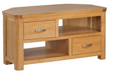 Crescent Oak Corner TV Unit - Oak