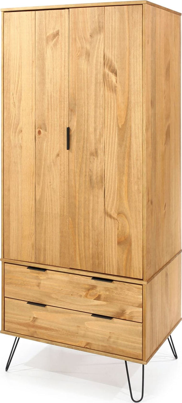 Augusta Pine 2 door, 2 drawer wardrobe