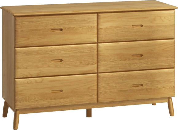 Malmo Oak 6 Drawer Wide Chest