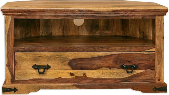 Goa Indian Rosewood Corner TV Cabinet